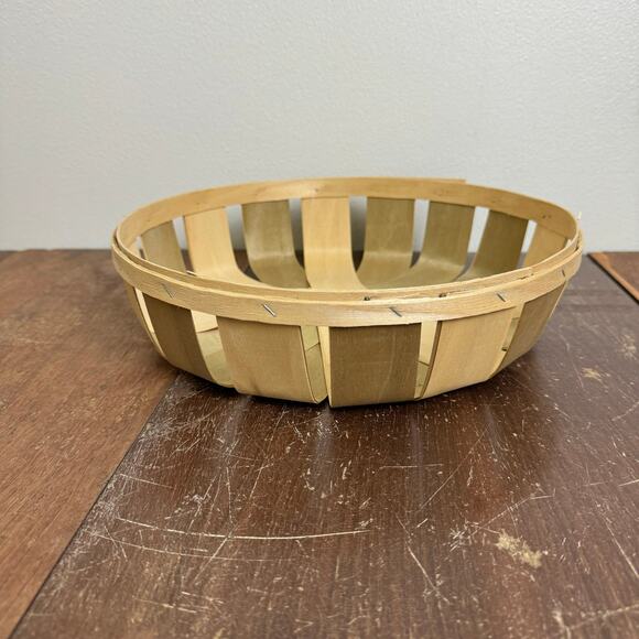 Round Shallow‎ Harvest Basket Vintage Retro Farmhouse Wall Decor - Picture 4 of 8